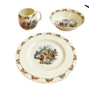 SOLD BunnyKins Royal Doulton vintage plate, bowl and mug set